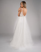 BERTI MODE COLLECTION - Abito da sposa con petali bianco