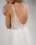 BERTI MODE COLLECTION - Abito da sposa con petali bianco