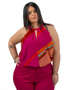 PENNYBLACK - Top halterneck in georgette con cintura coordinata