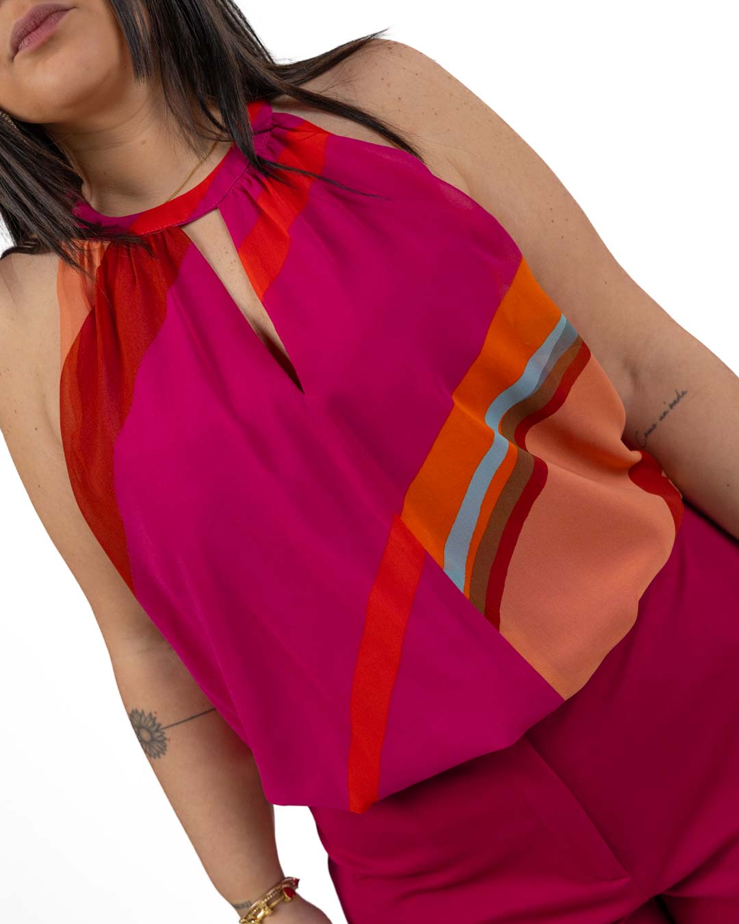 PENNYBLACK - Top halterneck in georgette con cintura coordinata