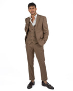 BERTI MODE COLLECTION - Abito Fango con Gilet in Doppio Petto