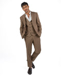BERTI MODE COLLECTION - Abito Fango con Gilet in Doppio Petto