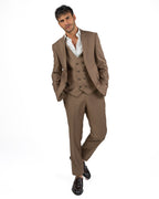 BERTI MODE COLLECTION - Abito Fango con Gilet in Doppio Petto