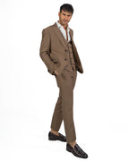 BERTI MODE COLLECTION - Abito Fango con Gilet in Doppio Petto