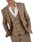 BERTI MODE COLLECTION - Abito Fango con Gilet in Doppio Petto