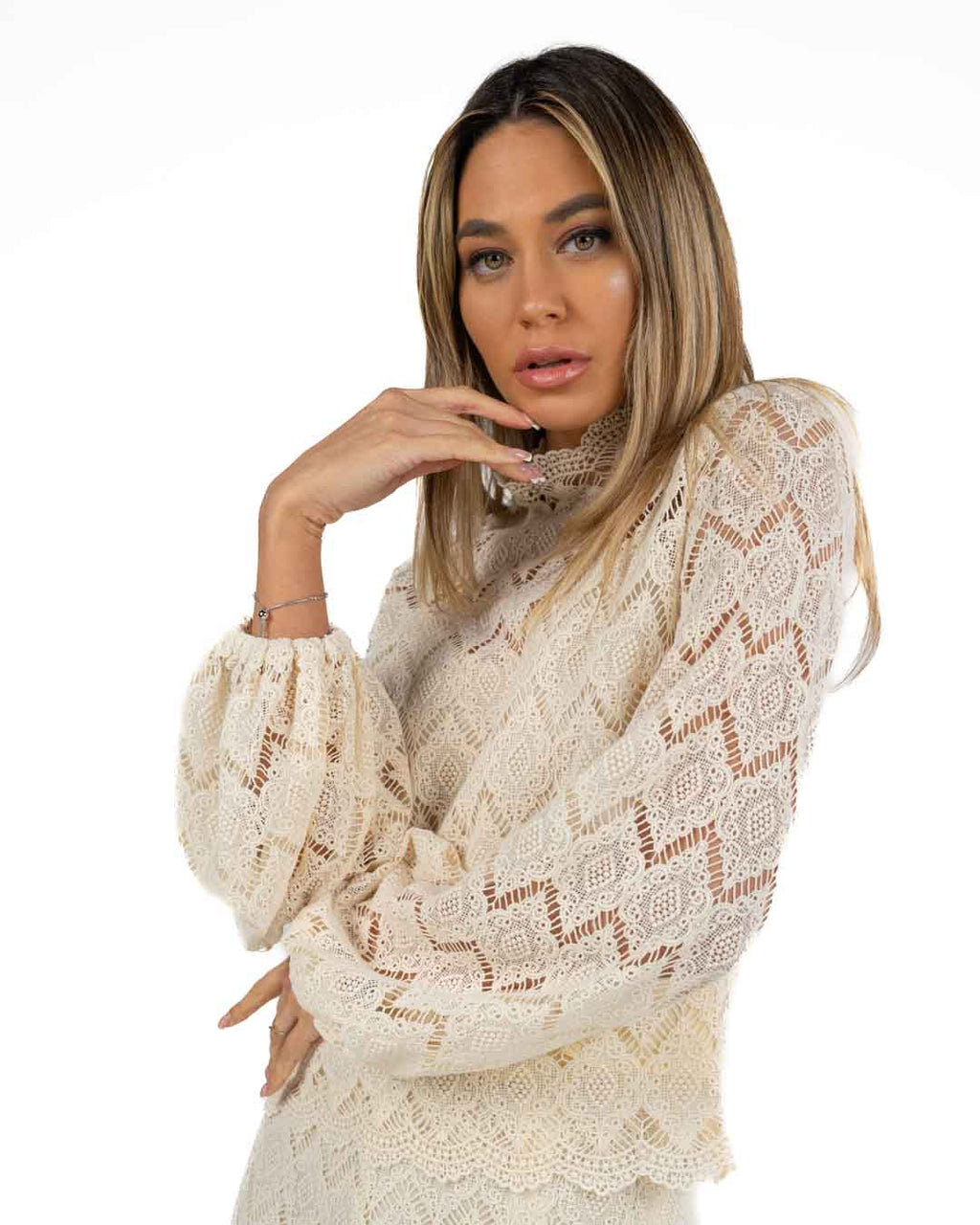 TWINSET - Blusa in Pizzo Macramè