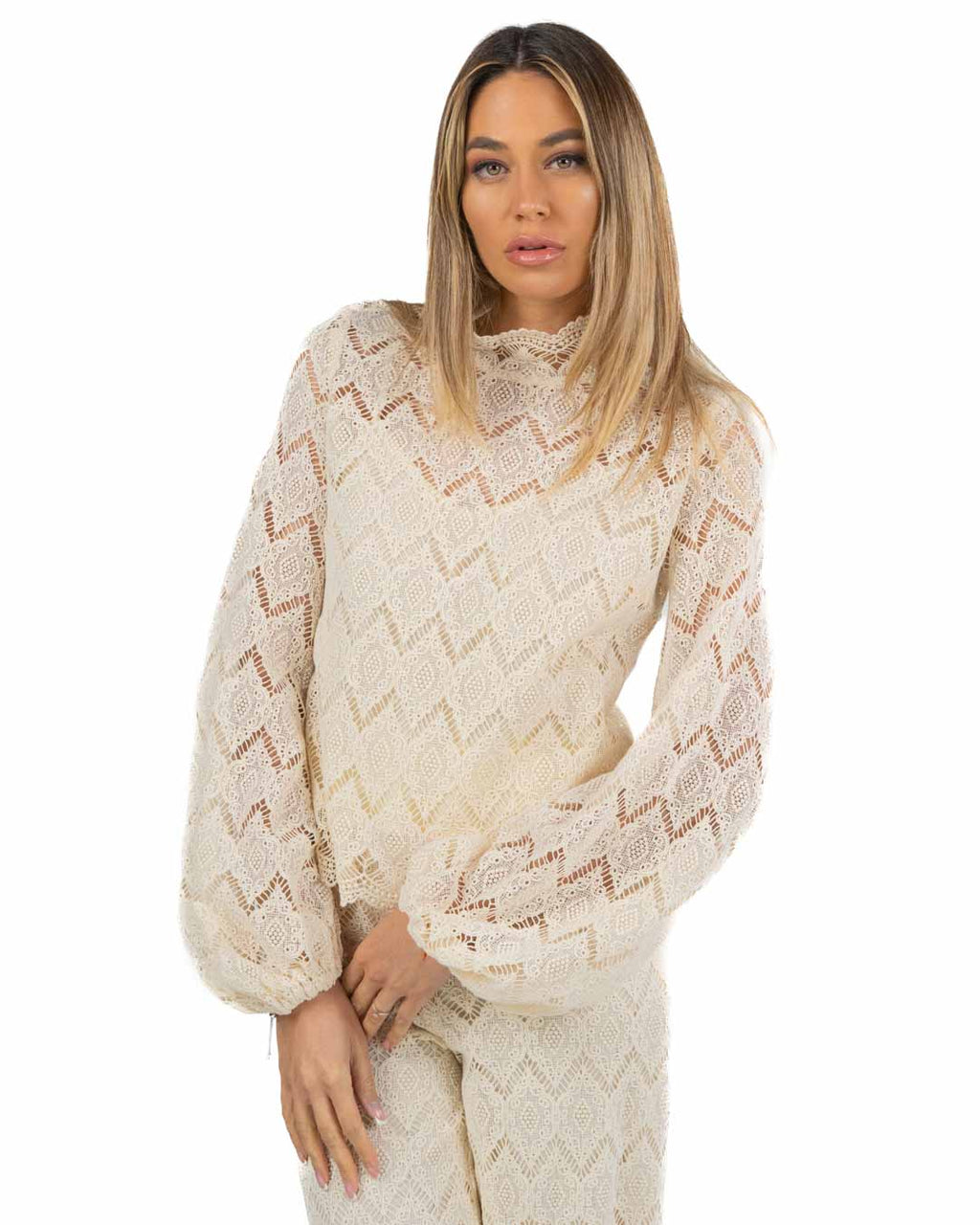 TWINSET - Blusa in Pizzo Macramè