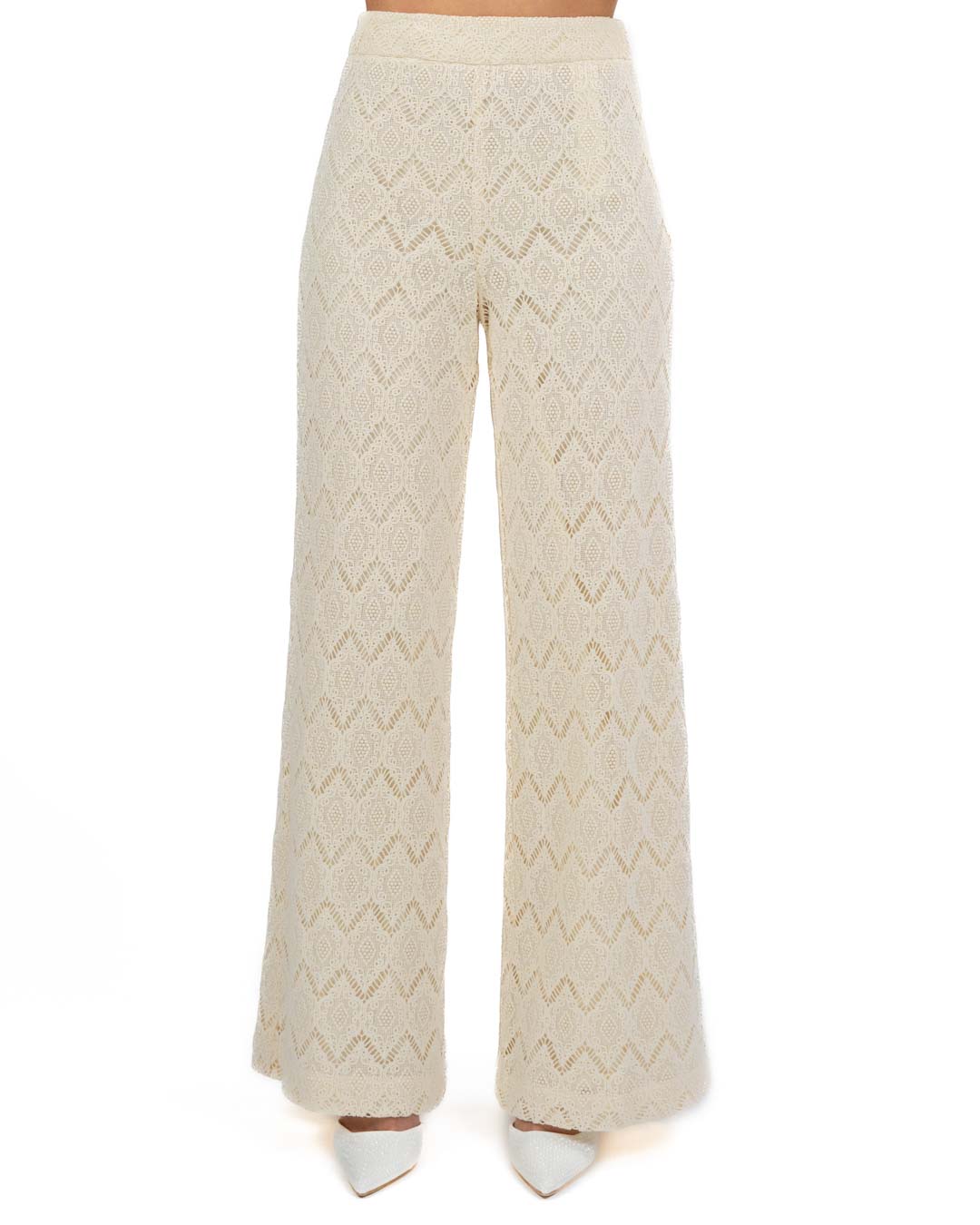 TWINSET - Pantalone in Pizzo Macramè