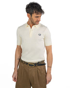 FRED PERRY - Polo in Maglia Ecru