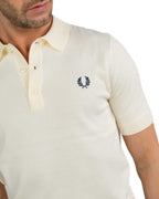 FRED PERRY - Polo in Maglia Ecru