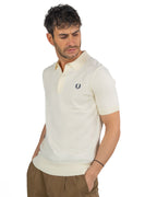 FRED PERRY - Polo in Maglia Ecru