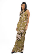 RINASCIMENTO - Abito Lungo Verde Salvia e Rosa