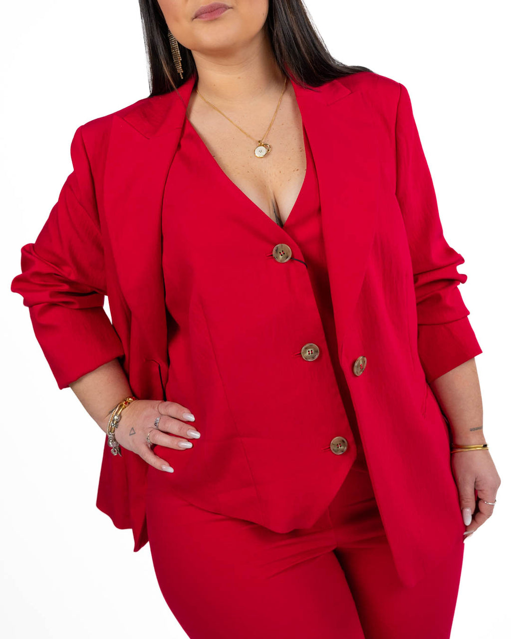 PERSONA - Giacca Viscosa Rosso