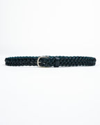 BERTI MODE COLLECTION - Cintura intrecciata Vera Pelle Blu