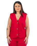 PERSONA - Gilet Viscosa Rosso