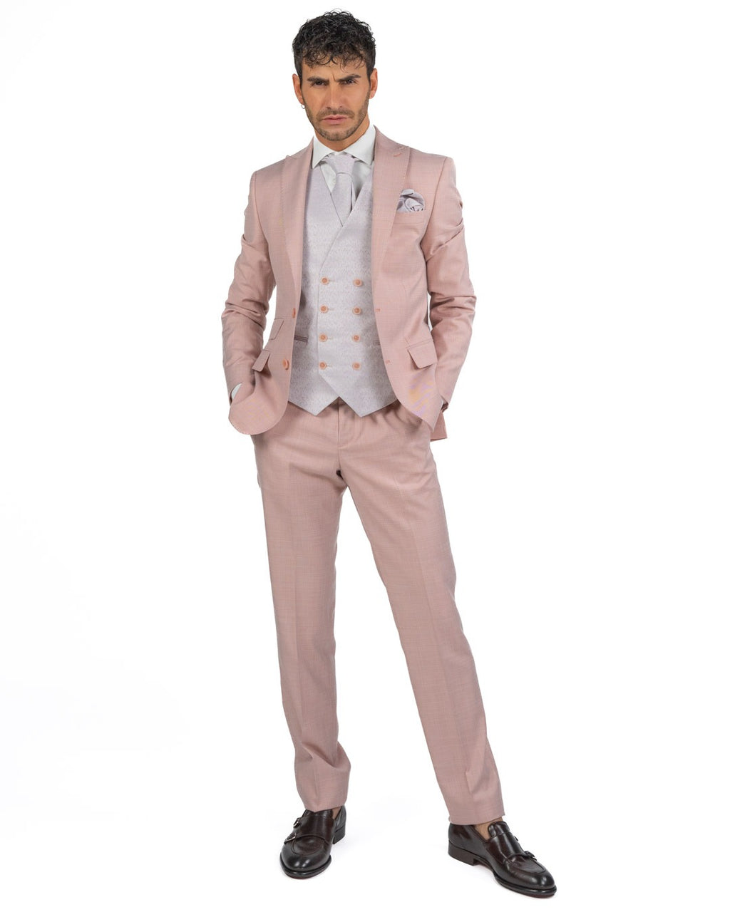 MUSANI - Abito 5 Pezzi Rosa Salmone