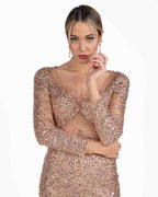 Berti Mode Collection - Abito lungo con strass oro