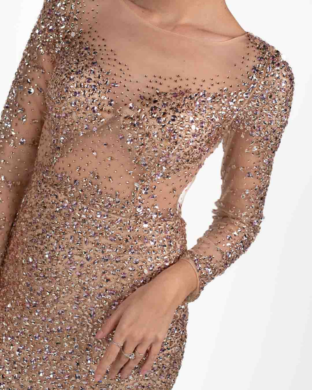 Berti Mode Collection - Abito lungo con strass oro