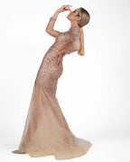 Berti Mode Collection - Abito lungo con strass oro