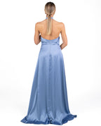 Berti Mode Collection - Abito in raso azzurro