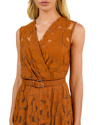 Max Mara Studio - Abito pizzo cuoio