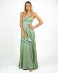 Berti Mode Collection - Abito con strass verde salvia