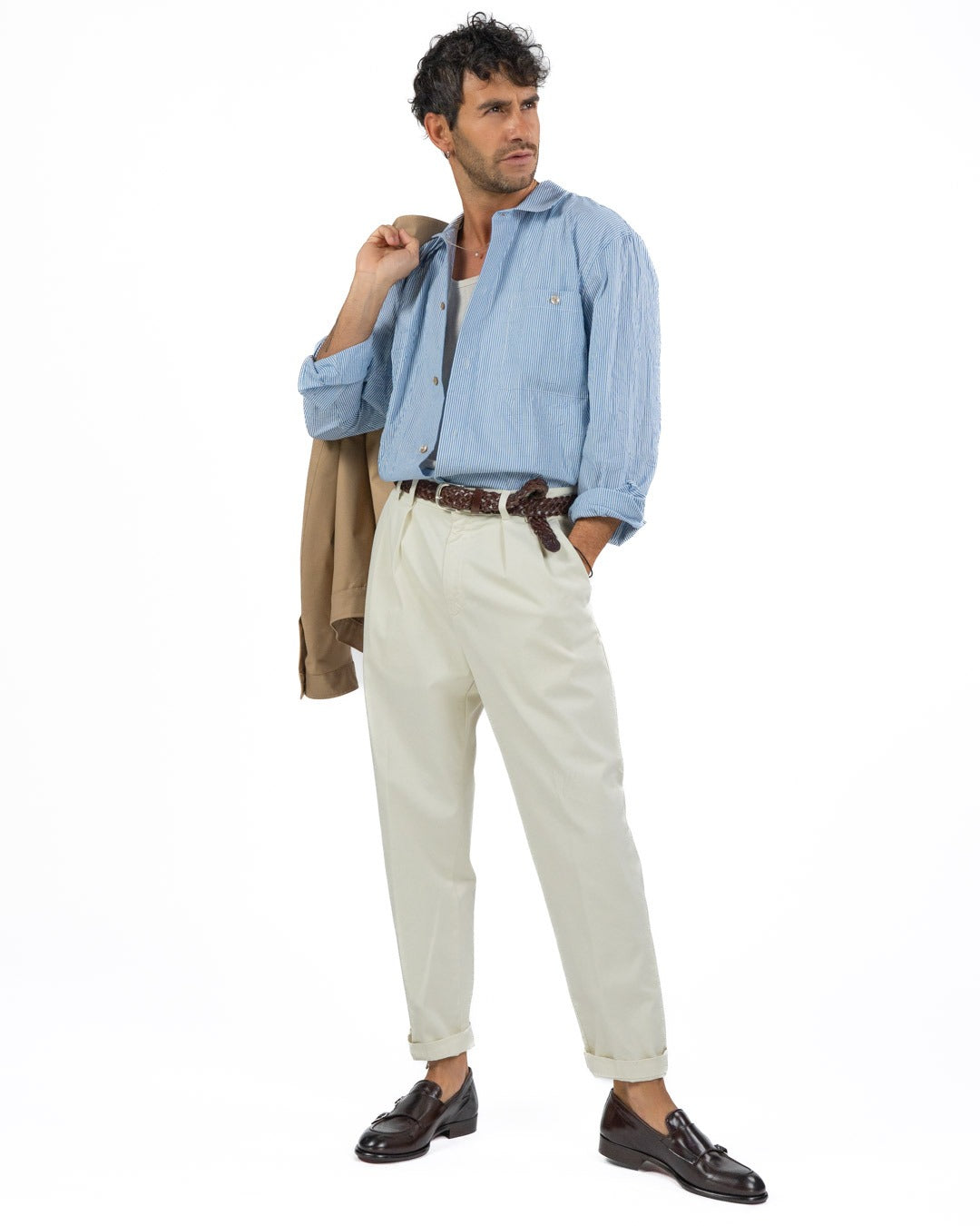 OVER/D - Trench corto Beige