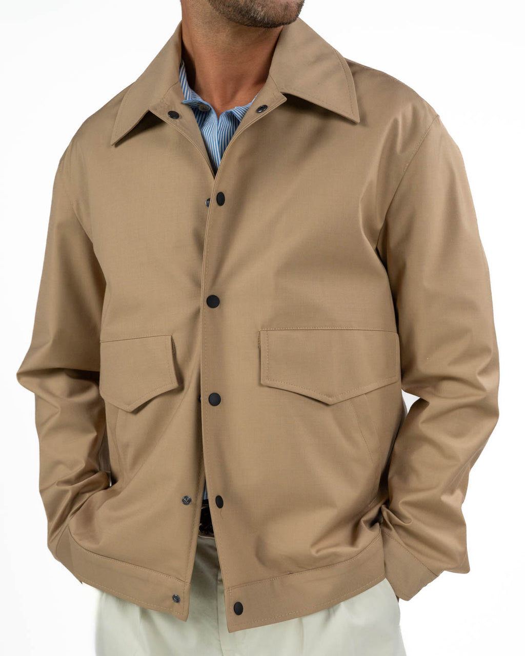 OVER/D - Trench corto Beige