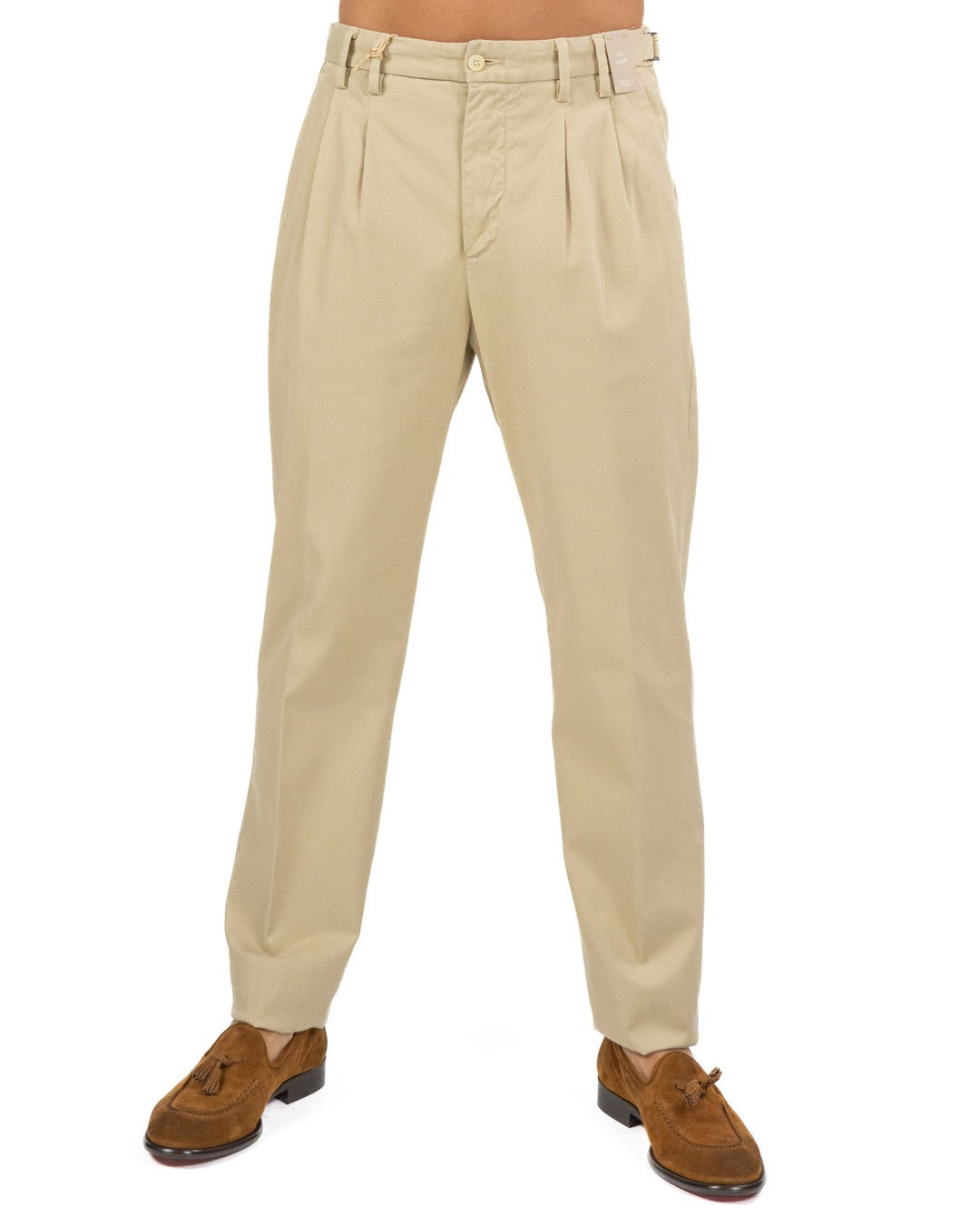 ATPCO - Pantalone con fibbie Beige