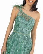 BERTI MODE COLLECTION - Abito Salvia in tulle con Pailettes e Perline