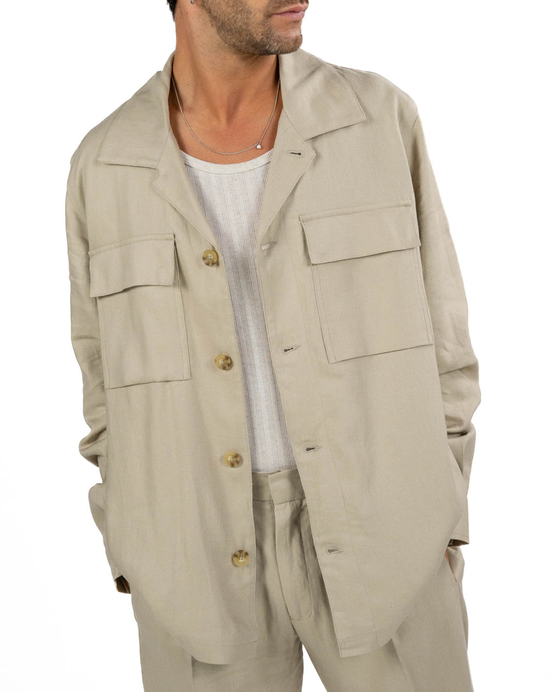 OVER/D - Trench corto Beige