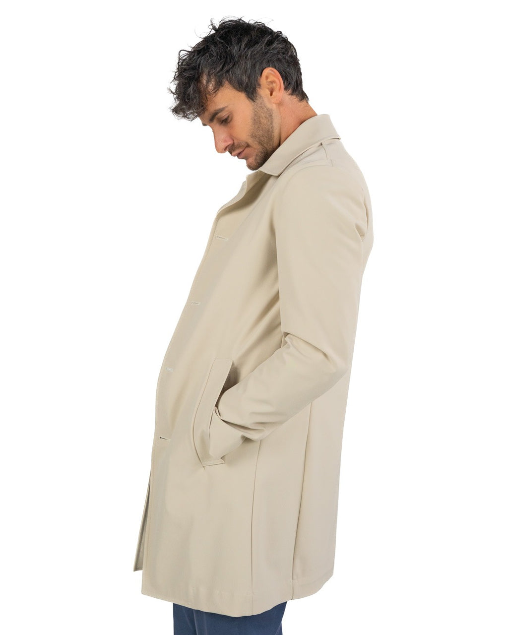 OVER/D - Trench corto Beige