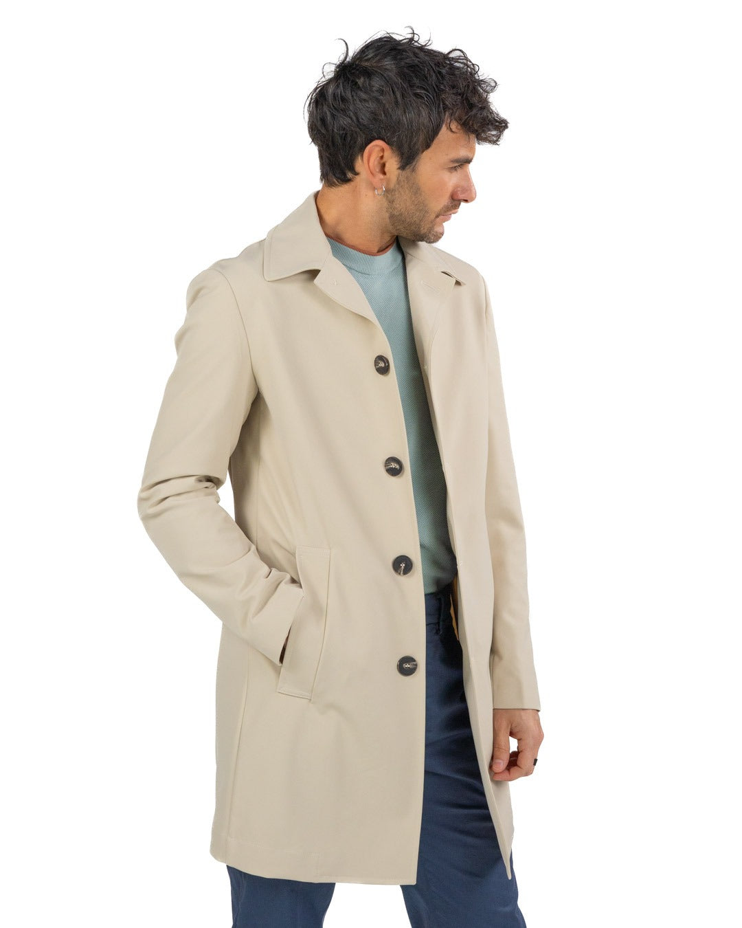 OVER/D - Trench corto Beige