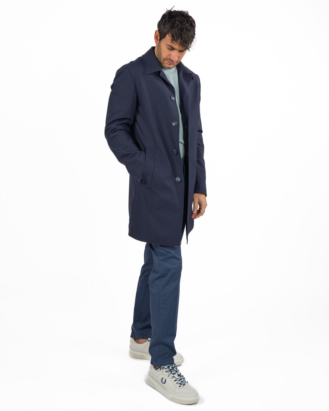 OVER/D - Trench Corto Blu