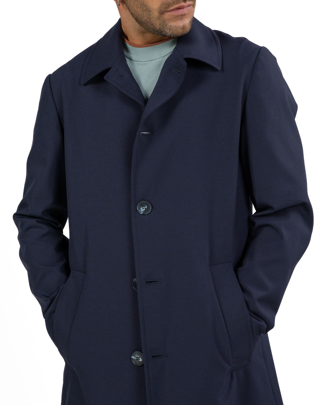 OVER/D - Trench Corto Blu