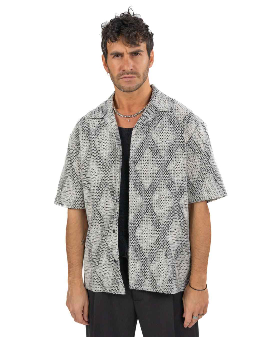 BOTTEGA ARTIGIANA - Camicia Fantasia Rosa e Verde