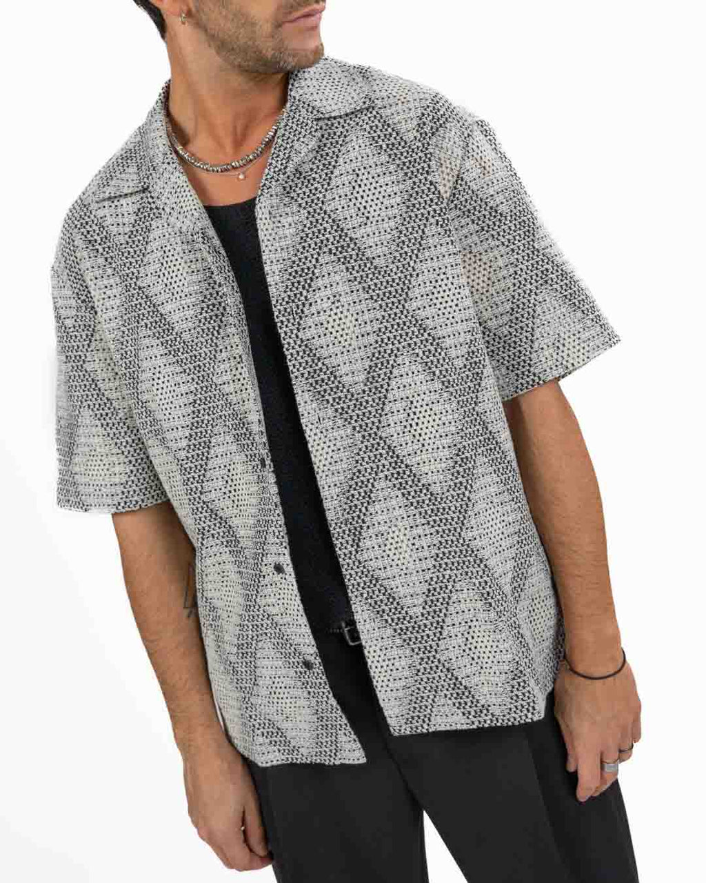 BOTTEGA ARTIGIANA - Camicia Fantasia Rosa e Verde