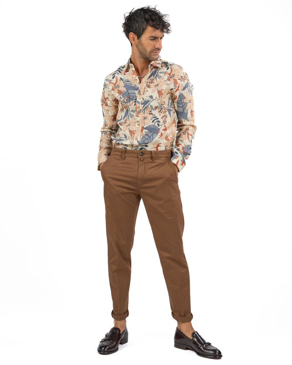 BOTTEGA ARTIGIANA - Camicia Fantasia Rosa e Verde