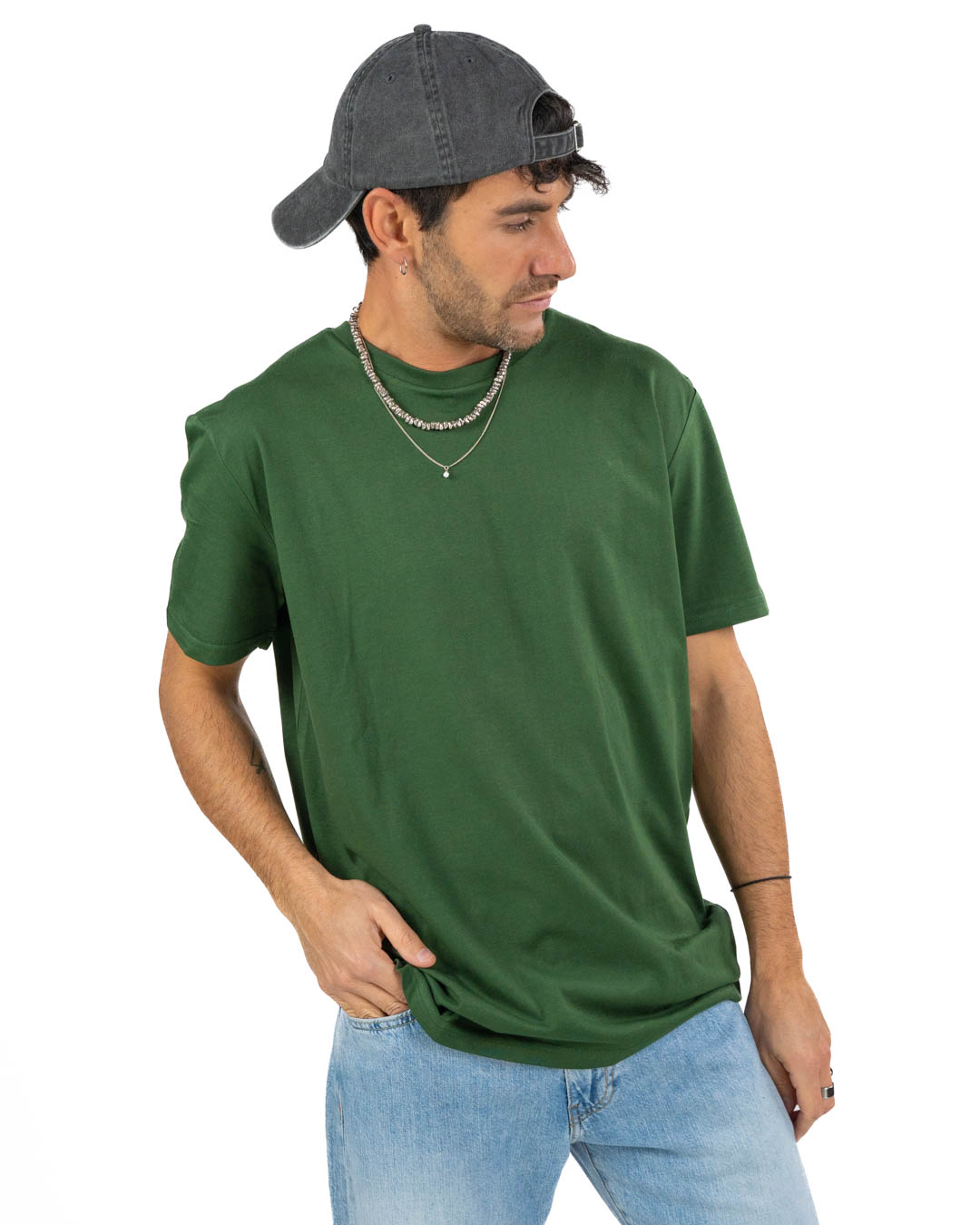 BASTILLE - T-shirt con Stampa in Seta Verde