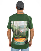 BASTILLE - T-shirt con Stampa in Seta Verde