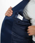 BERTI MODE COLLECTION - Abito Tramato Tinta su Tinta Blu Scuro