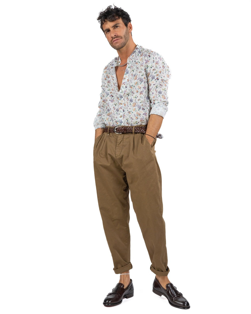 BOTTEGA ARTIGIANA - Camicia Fantasia Rosa e Verde