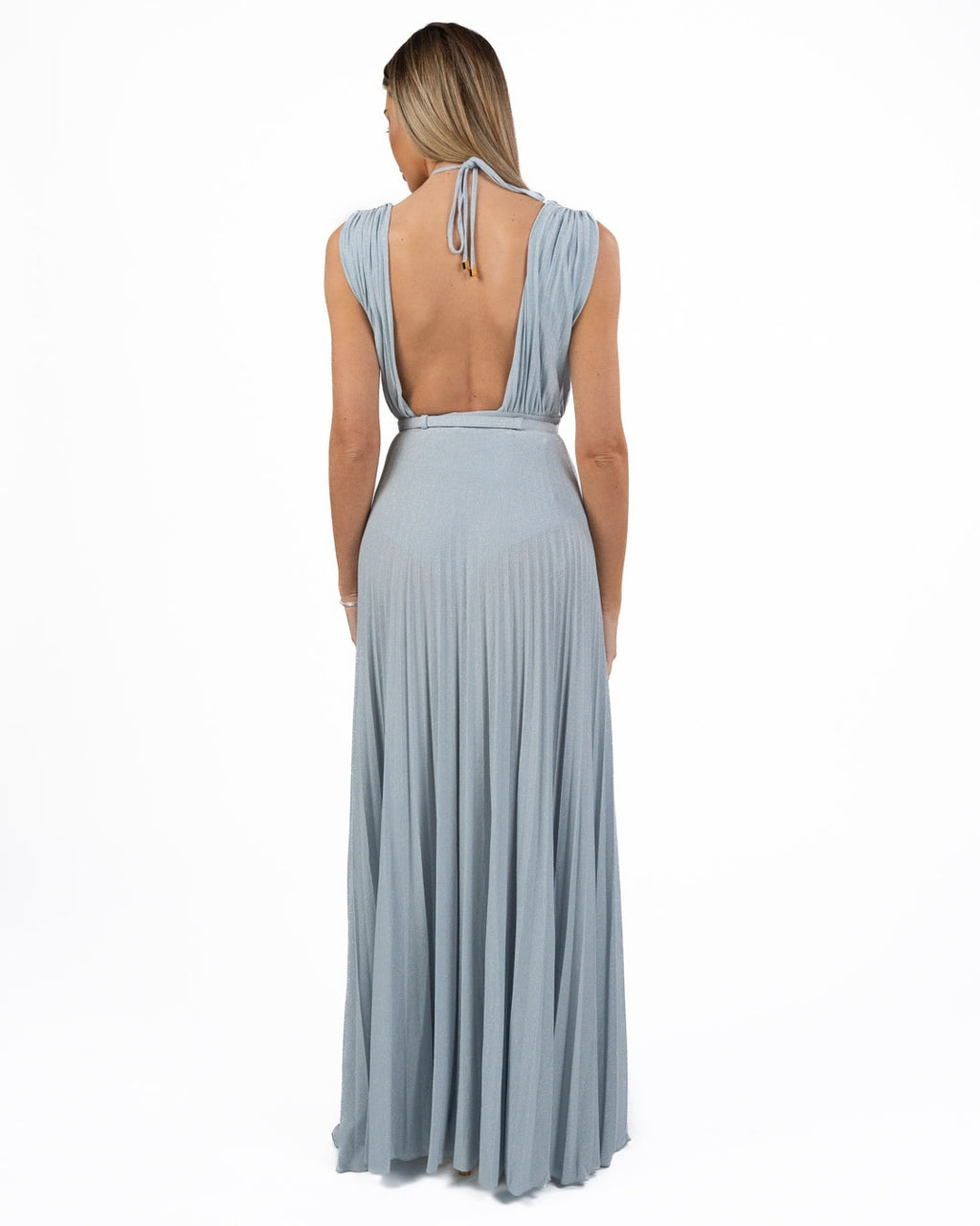 ELISABETTA FRANCHI - Abito Red Carpet in jersey lurex con cintura