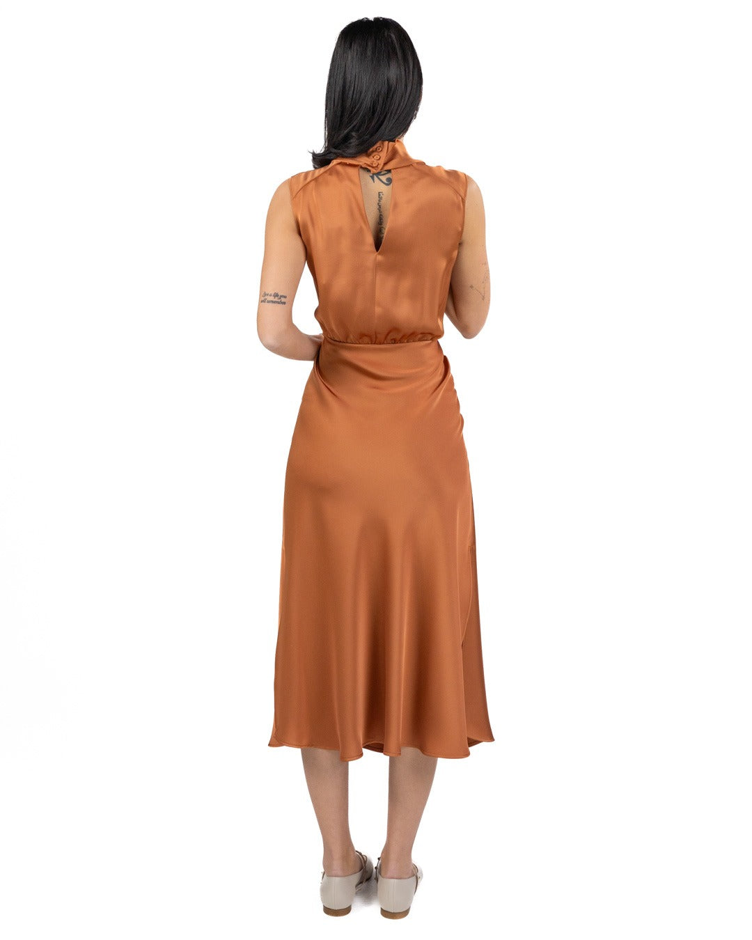 PENNYBLACK - Abito in Raso Di Poliestere Tabacco