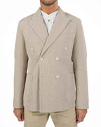 ATPCO - Giacca Doppio petto Spinato Beige