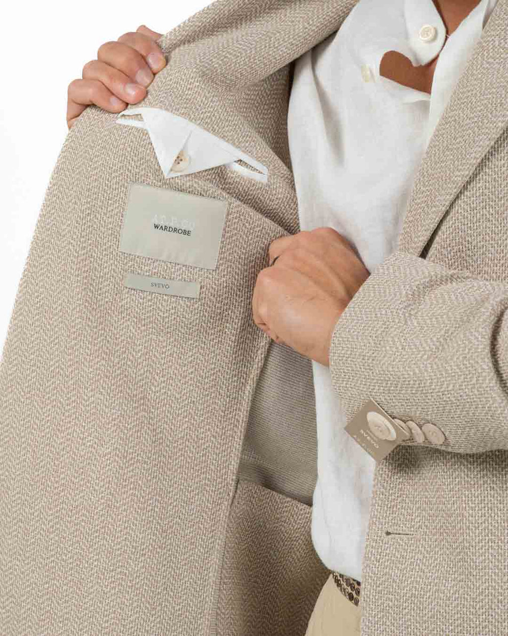 ATPCO - Giacca Doppio petto Spinato Beige