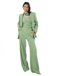 MARELLA - Pantalone Palazzo Crepe Verde