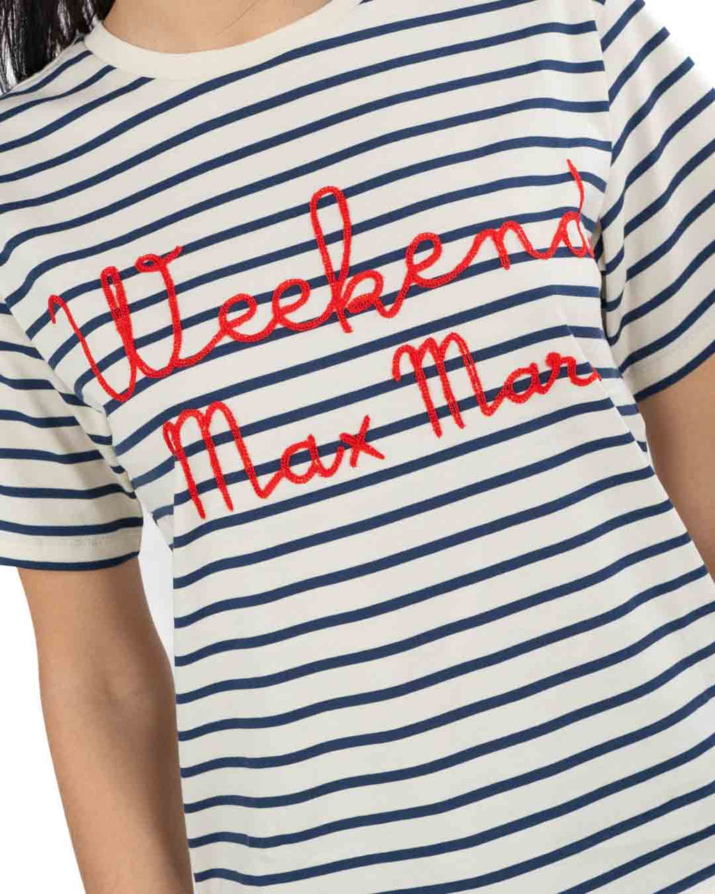 WEEKEND MAX MARA - T-Shirt a righe con Ricamo