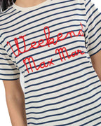 WEEKEND MAX MARA - T-Shirt a righe con Ricamo