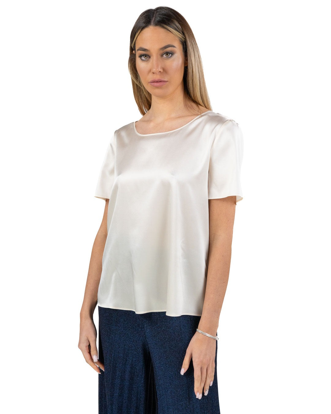 PENNYBLACK - Camicia in Raso di Seta Avorio